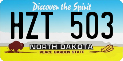 ND license plate HZT503