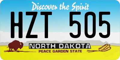 ND license plate HZT505