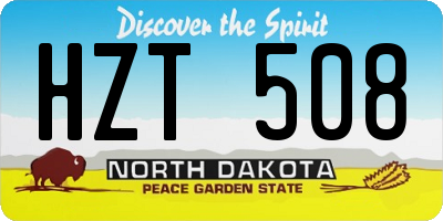 ND license plate HZT508