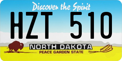 ND license plate HZT510