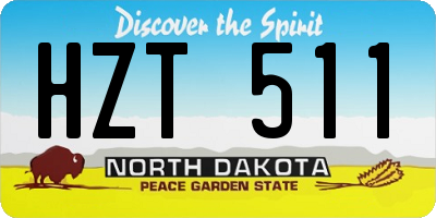 ND license plate HZT511