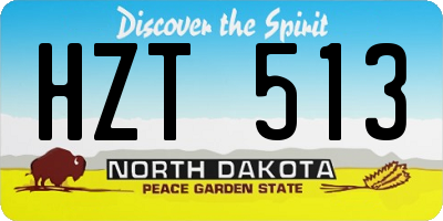 ND license plate HZT513