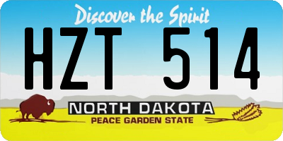 ND license plate HZT514