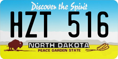 ND license plate HZT516