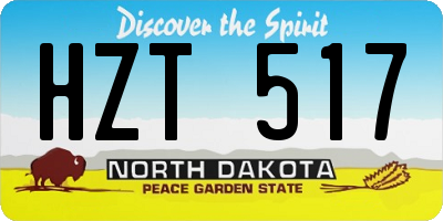 ND license plate HZT517