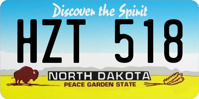 ND license plate HZT518
