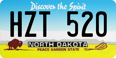 ND license plate HZT520