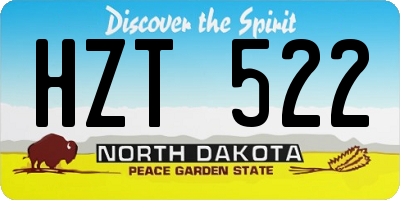 ND license plate HZT522
