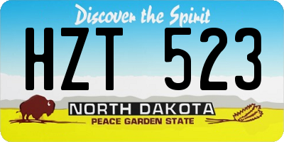 ND license plate HZT523