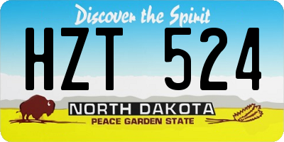 ND license plate HZT524