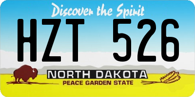 ND license plate HZT526