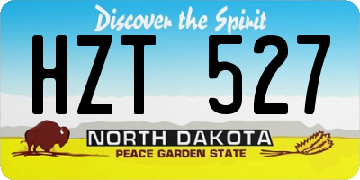 ND license plate HZT527