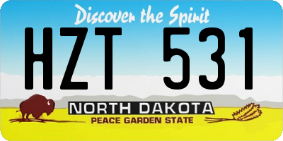 ND license plate HZT531