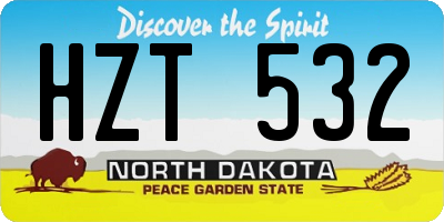 ND license plate HZT532
