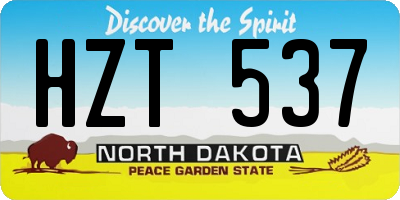 ND license plate HZT537