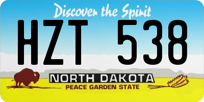 ND license plate HZT538
