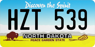 ND license plate HZT539