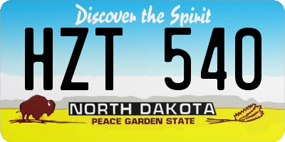 ND license plate HZT540