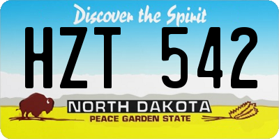 ND license plate HZT542