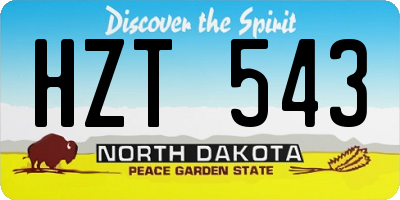 ND license plate HZT543