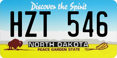 ND license plate HZT546
