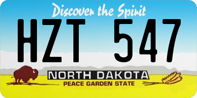 ND license plate HZT547
