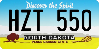 ND license plate HZT550