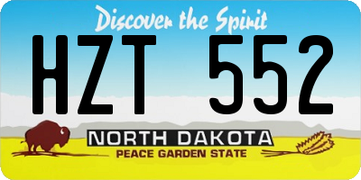 ND license plate HZT552