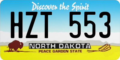 ND license plate HZT553