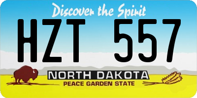 ND license plate HZT557