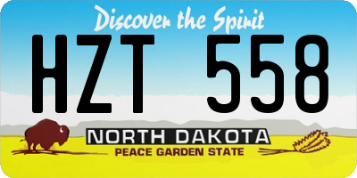 ND license plate HZT558