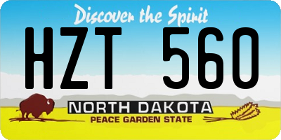 ND license plate HZT560