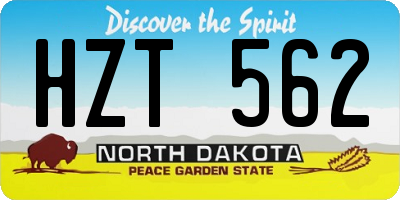 ND license plate HZT562