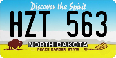 ND license plate HZT563