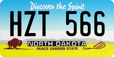 ND license plate HZT566