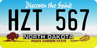 ND license plate HZT567