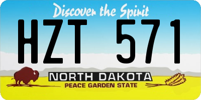 ND license plate HZT571