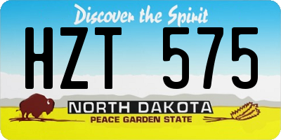 ND license plate HZT575