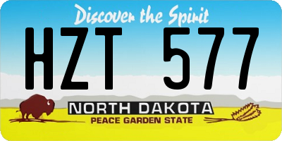ND license plate HZT577