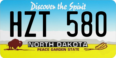 ND license plate HZT580