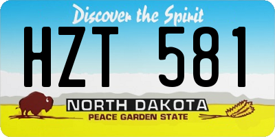 ND license plate HZT581