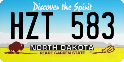 ND license plate HZT583