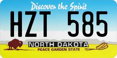 ND license plate HZT585