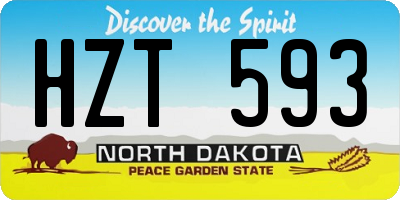 ND license plate HZT593