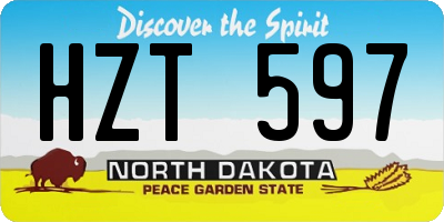 ND license plate HZT597