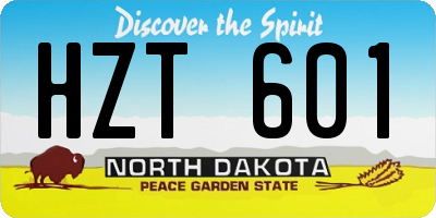 ND license plate HZT601