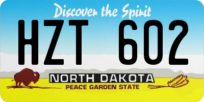 ND license plate HZT602