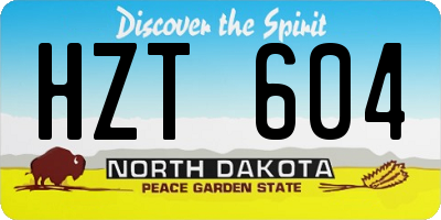 ND license plate HZT604