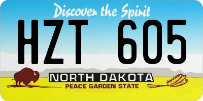 ND license plate HZT605