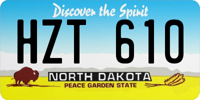 ND license plate HZT610